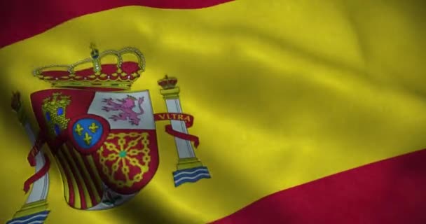 España Ondeando Bandera Animación Bucle Sin Costuras Resolución — Vídeo de stock