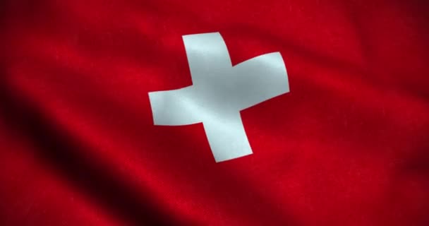 Suíça Acenando Bandeira Animação Loop Sem Costura Resolução — Vídeo de Stock