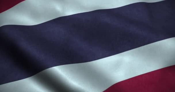Thailandia Sventolando Bandiera Senza Soluzione Continuità Loop Animazione Risoluzione — Video Stock