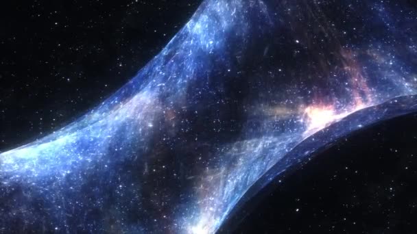 Terowongan Hyperspace Abstrak Melalui Warna Warni Cahaya Biru Terang Pusaran — Stok Video