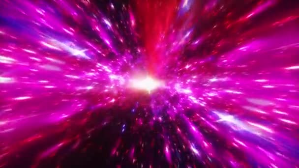 Bezešvé Smyčky Žehněte Červeně Růžové Hyperprostorové Světelné Rychlosti Vesmírného Letu — Stock video