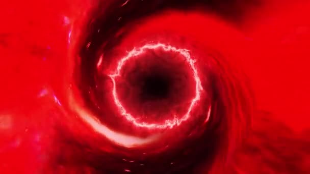 Λάμψη Κόκκινο Περιστροφή Μαύρη Τρύπα Στο Βαθύ Διάστημα Animation Φόντο — Αρχείο Βίντεο
