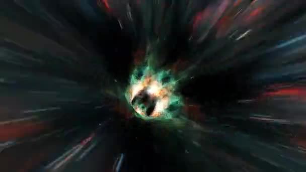 Αφηρημένη Πολύχρωμη Υπερ Διαστημική Δίνη Πτήση Φουτουριστικό Sci Σήραγγα Εικονικής — Αρχείο Βίντεο
