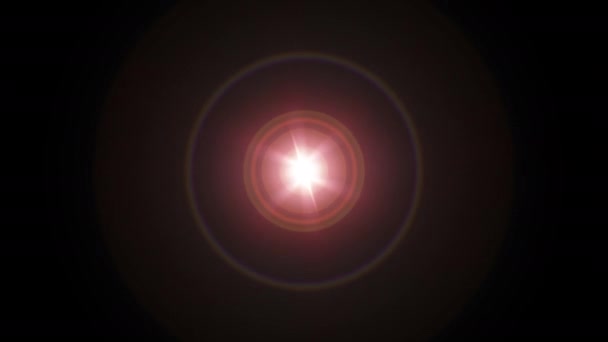Explosión Bucle Abstracto Rotación Parpadeante Centro Estrella Lente Óptica Bengalas — Vídeos de Stock