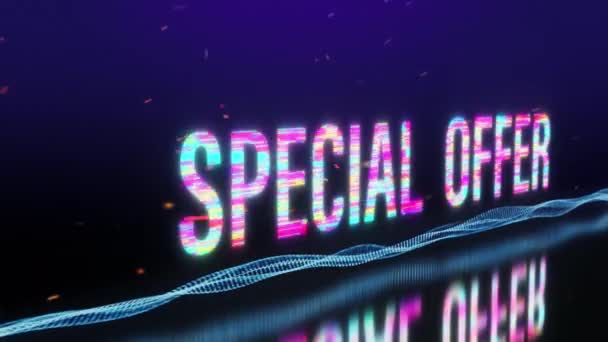 Animation Offre Spéciale Cyber Monday Super Vente Texte Coloré Scintillement — Video