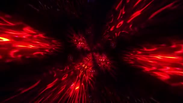 Abstract Animatie Komische Stijl Rood Buitenaards Nest Tunnel Hypnotische Beweging — Stockvideo