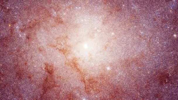 Travel Space Flight Genom Vackra Moln Galax M33 Nebula Render — Stockvideo