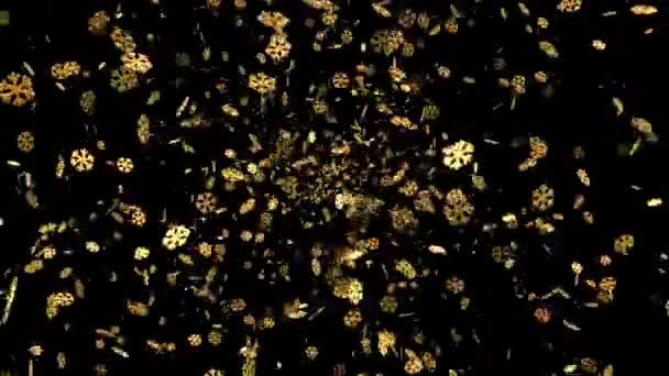 Altın Kar Taneleri Düşüyor Mutlu Yıllar 2022 Altın Video Kartı — Stok video