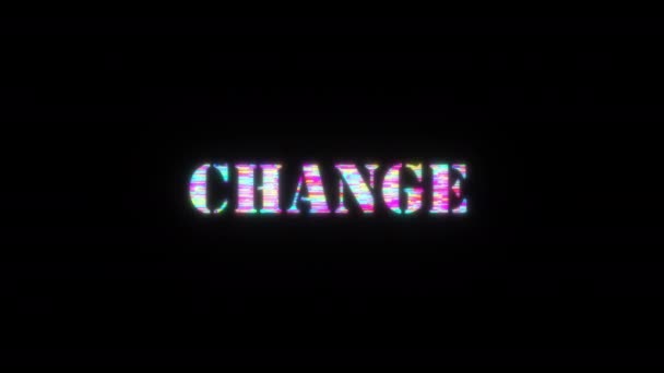 Change Colorful Text Word Flicker Light Animation Loop Glitch Text — Stock Video