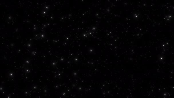 3D无缝循环 在黑色背景下运行 发光恒星 在空间动画中 星系天空闪烁着光芒的图形运动叠加效应环路 银河探索 — 图库视频影像