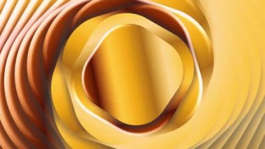 Soyut, dikişsiz, altın halkalar, altın dikdörtgen şeklinde döner. Parlayan metal halkalar animasyonu. İş sunumu için soyut bir özgeçmiş. Kusursuz döngü 4k 3d oluşturucu 