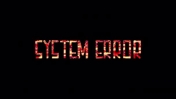 Glitch Woord Van System Error Titel Illustratie Geïsoleerd Met Behulp — Stockvideo