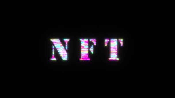 Nft 텍스트 Flicker Light Animation Loop 텍스트 효과가 있습니다 거무스름 — 비디오