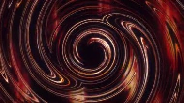 Renkli, kahverengi neon renkler sarmal ve soyut arkaplan etrafında karışıyor. Hipnotize edici girdap fraktal sanat. VJ döngüsü için 4K 3D kusursuz neon döngü retro dalga paleti.
