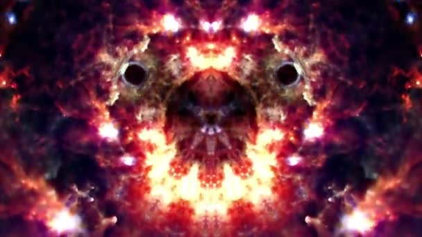 Abstraktes Orange Leuchtet Kaleidoskop Mandala Patterns Rotating Seamless Loop Abstract — Stockvideo