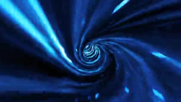 Resumen Espiral Azul Brillante Túnel Urdimbre Hiperespacial Líneas Voladoras Movimiento — Vídeo de stock