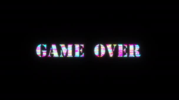 Game Colorful Text Word Flicker Light Animation Loop Glitch Text — Stock Video