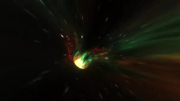 Résumé Tunnel Distorsion Hyperespace Multicolore Rouge Foncé Travers Animation Spatiale — Video
