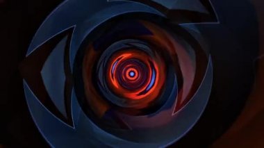 Soyut mavi turuncu organik enerji dalgası girdap uzay tüneli sihirli enerji iletimi dalgalanmaları yayıyor. 4K 3D VJ DJ döngüsü siber sarmal tünel. Sonsuz girdap canlı mavi turuncu dalgalar.