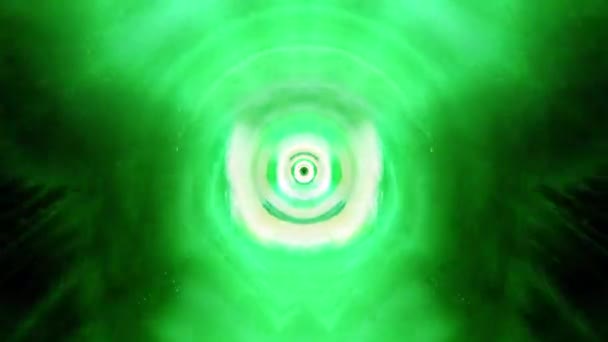 Túnel Caleidoscópio Rotativo Verde Brilhante Luzes Coloridas Néon Verde Resumo — Vídeo de Stock