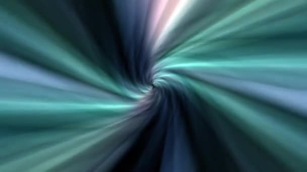 Infinito Ipnotico Verde Luce Blu Movimento Vortice Movimento Rotante Animazione — Video Stock