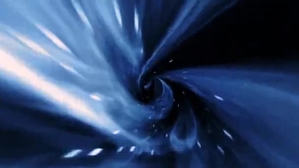 Resumen Espiral Azul Oscuro Brillante Túnel Urdimbre Hiperespacial Líneas Vuelo — Vídeo de stock