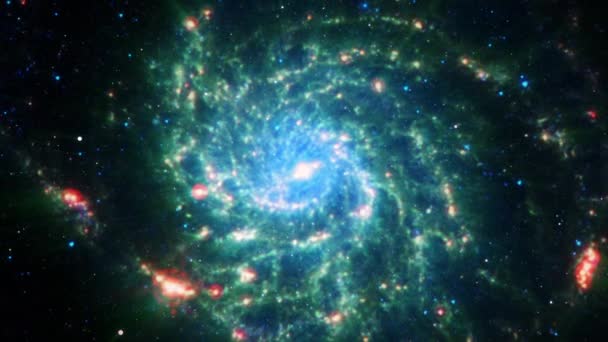 Бесшовные Кольцевые Галактики Исследуют Космос Направлении Светящейся Галактики Млечного Пути — стоковое видео