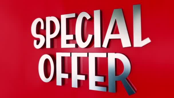 Chrome Text Word Flying Special Offer Limited Time Only Cyber — Video