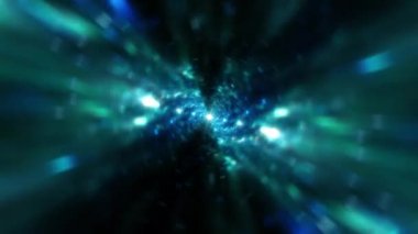 Turkuaz enerji solucan deliğinde seyahat etmek için soyut bir arka plan. 4K 3D kusursuz döngü. Zaman ve uzay bulutları arasında bir solucan deliği. Sonsuz siber teknoloji geçmişi. Girdap spirali VJ döngüsü animasyonu akışı.