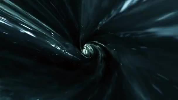 Абстрактный Темно Зеленый Спиральный Светящийся Гиперпространственный Варп Туннель Движущиеся Линии — стоковое видео