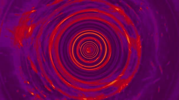 Abstract motion graphic loop red purple grunge psychedelic twisting in tunnel background multicolored helix vortex light. 4K loop pattern colorful round striped swirling hypnotic rotating abstraction art effect. — Stock Footage Abstract Motion Graphic Loop Red Purple Grunge Psychedelic Twisting Tunnel — Stock Video