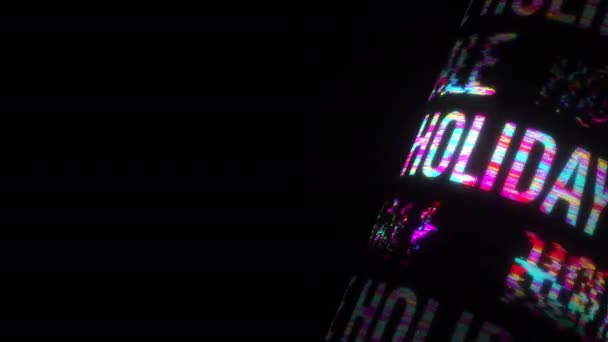 Holiday Försäljning Färgglada Text Ord Flimmer Ljus Animation Loop Rotation — Stockvideo