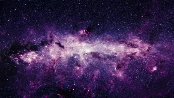 Schleife Raumfahrt Flug Deep Space Exploration Reise Zum Sternenzentrum Milchstraße — Stockvideo