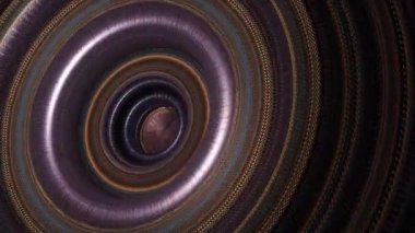 Eş merkezli dairelerin 4K 3D soyut sanat monokromatik animasyonu titreşimli kusursuz döngü. Siyah ve beyaz daireler dalgalı bir şekilde titreşir. Psikedelik desenler, soyut şekiller animasyon.