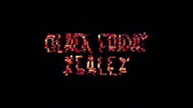 Kara Cuma Satış Başlığı 3D İllüstrasyonu 'nun 4K Glitch sözcüğü alfa kanalı Hızlı Zaman Prores 4444 kodlaması kullanılarak izole edildi. Kara Cuma indirimli siyah yaratıcı döngü animasyon kavramının kırmızı ışığı 