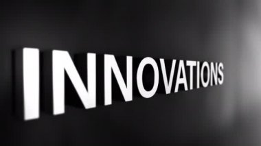 START UP uçan 3D krom kelime kelime animasyon etkisi üzerinde kavram animasyon siyah zemin 4K 3D animasyon START UP konsept kelime uçuş etkisi element 