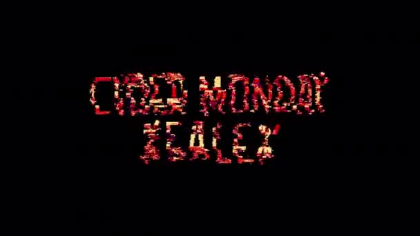 Glitch Word Cyber Monday Sale Titre Illustration Isolée Aide Canal — Video