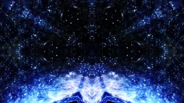Endlosschleife Flackern Blau Rotierende Kaleidoskoptunnel Aus Leuchtend Blauen Neonlichtern Abstrakte — Stockvideo