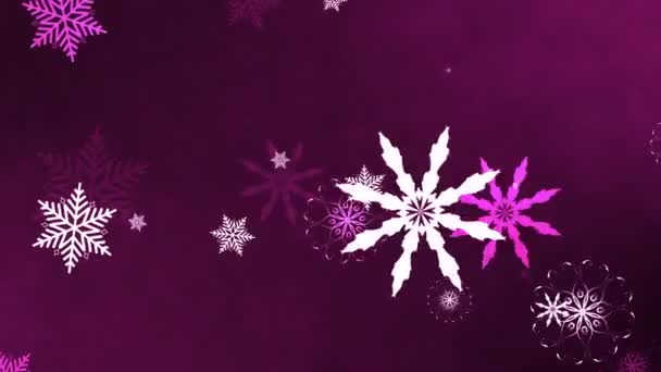 Naadloze Lus Statische Flikkering Sneeuwvlokken Beweging Abstract Roze Wolk Animatie — Stockvideo