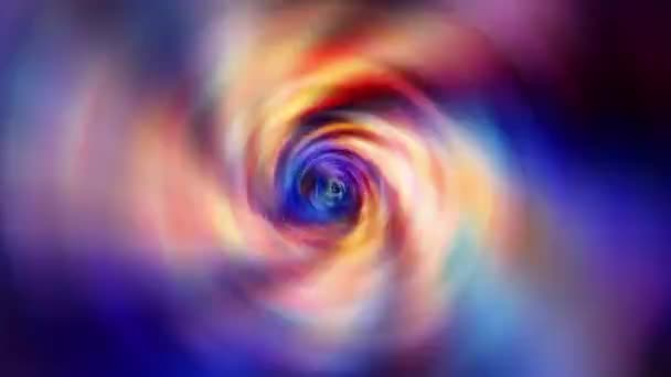 多色速度能量波涡旋空间螺旋隧道扩散波纹径向波魔法能量传输 Dj环路网络螺旋隧道 无限涡流鲜亮的蓝色红色 — 图库视频影像
