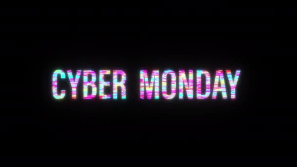 Cyber Monday Colorido Texto Palavra Cintilação Luz Animação Loop Com — Vídeo de Stock