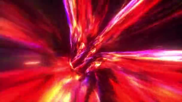 Абстрактний Вогонь Гіперпростір Warp Політ Футуристичній Науково Фантастичній Тунельній Безшовній — стокове відео