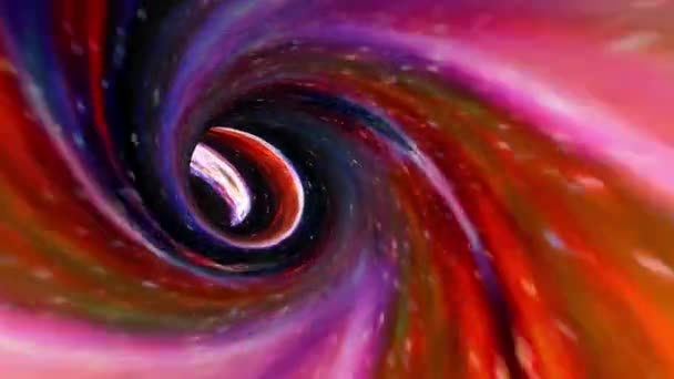 Bucla Abstract Hipnotic Întuneric Colorat Hiperspațiu Vortex Tunel Warp Prin — Videoclip de stoc