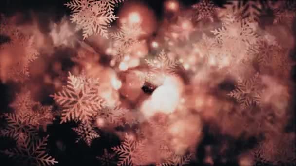 Astratto Bokeh Oro Pastello Sfocato Fiocchi Neve Che Cadono Natale — Video Stock