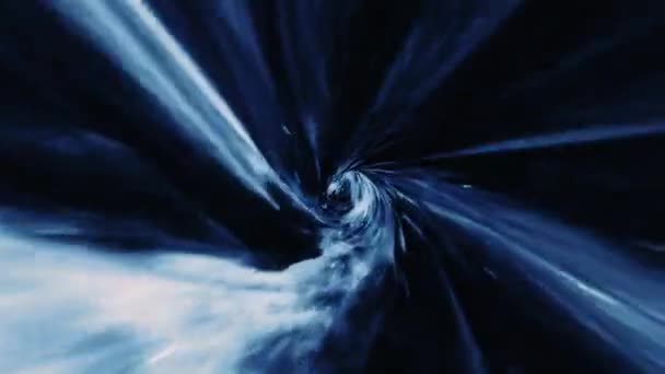 Abstracto Túnel Urdimbre Hiperespacial Azul Oscuro Través Del Tiempo Animación — Vídeo de stock