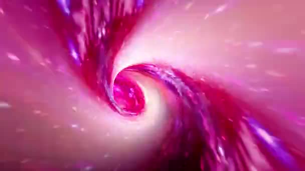 Abstrato Vermelho Escuro Hiperespaço Warp Túnel Através Tempo Animação Espacial — Vídeo de Stock