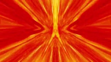 Soyut fantezi VJ disko müziği için altın sarısı turuncu ışık tüneli soyut arka planı. 4K 3D kusursuz döngü saykolik kaleydoskop 
