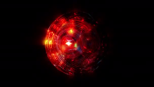 Abstrakte Magische Energiekristallkugel Glühende Glaskugel Mit Feuereffekt Inneren Rendering Nahtlose — Stockvideo