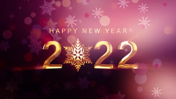 Felice Anno Nuovo 2022 Concetto Sfondo Festivo Bella Caduta Fiocco — Video Stock