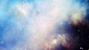 Uzay Uçuşu Güzel Mavi Bulut Bulutsusu ve yıldız Sky4K 3D bilimsel filmler için kusursuz döngü, bilim kurgu sineması, uzay, gelecek, sahne, başlıklar, logolar, soyut arkaplan. NASA görüntüsü tarafından desteklenen elementler